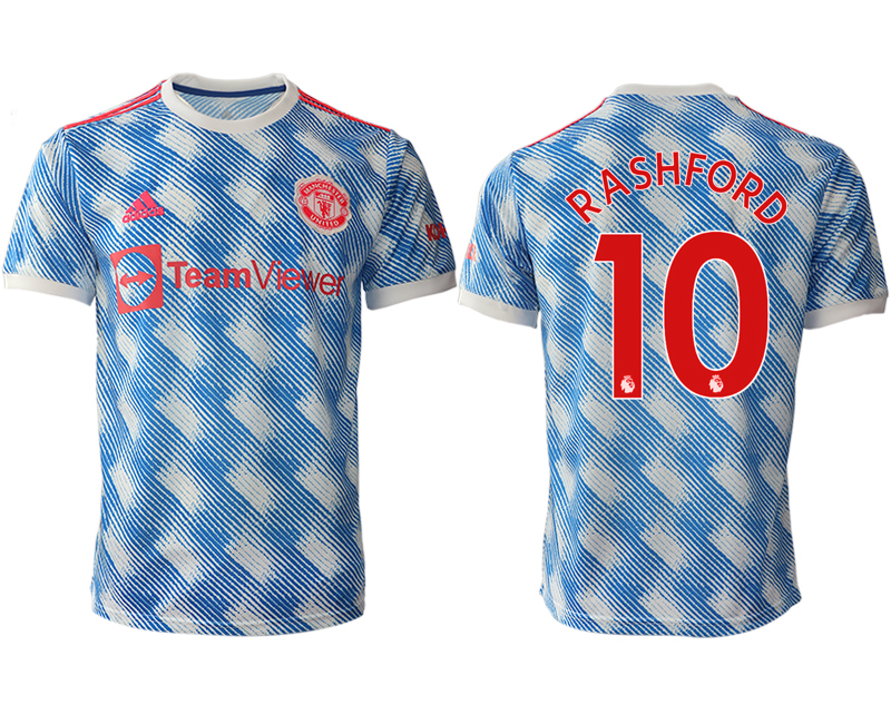 Men 2021-2022 Club Manchester United away aaa version blue #10 Soccer Jersey